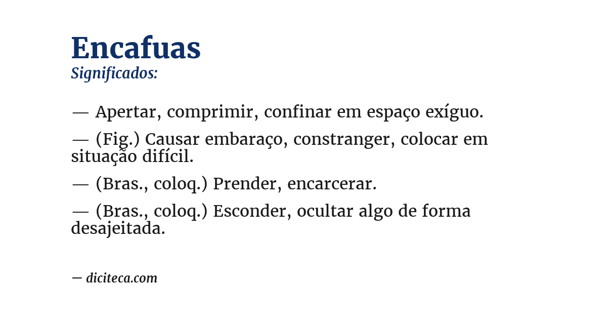 Significado de encafuas