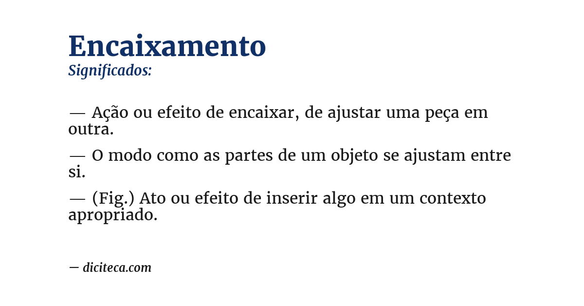 Significado de encaixamento