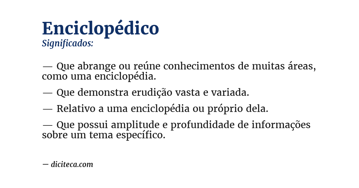Significado de enciclopédico