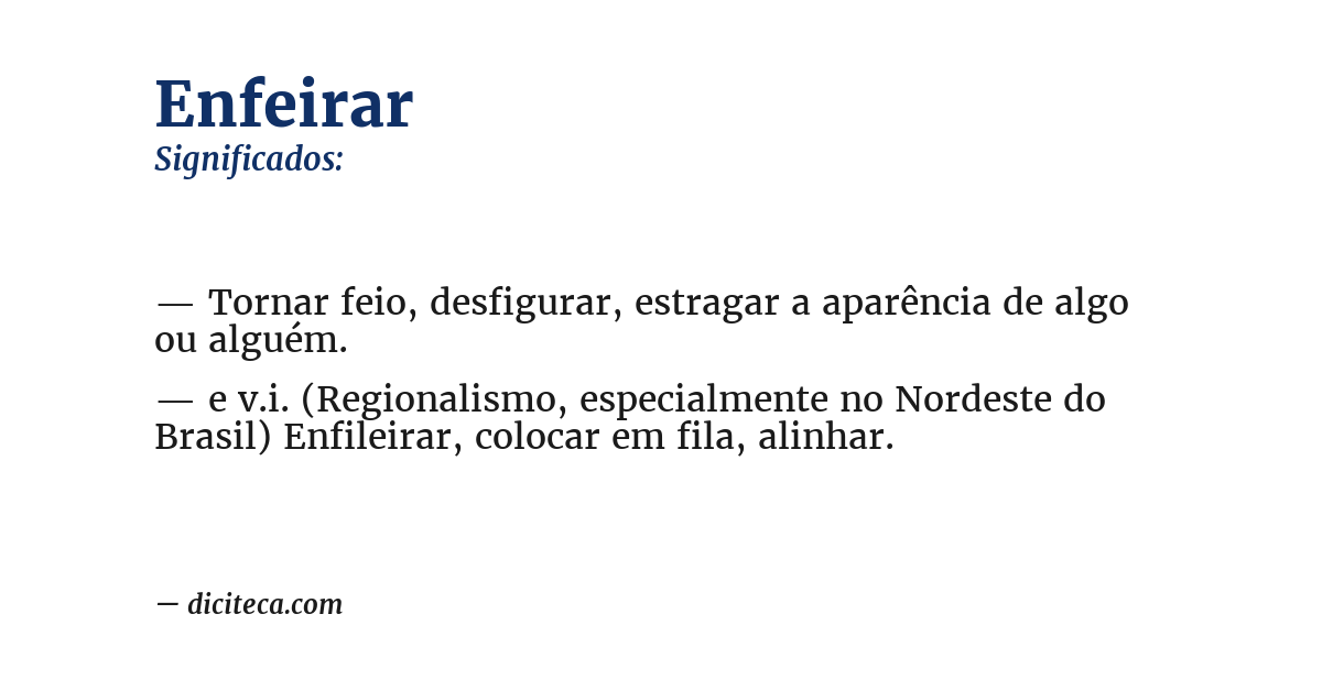 Significado de enfeirar
