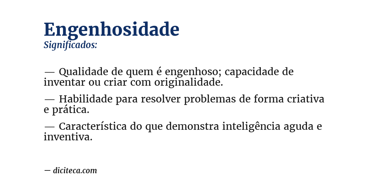 Significado de engenhosidade