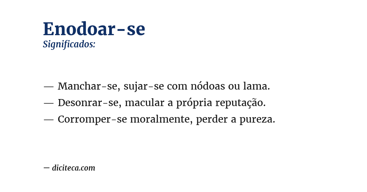 Significado de enodoar-se