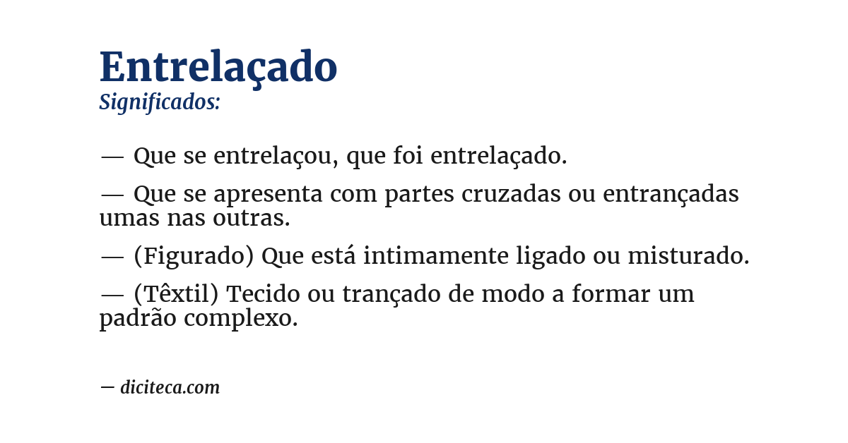 Significado de entrelaçado
