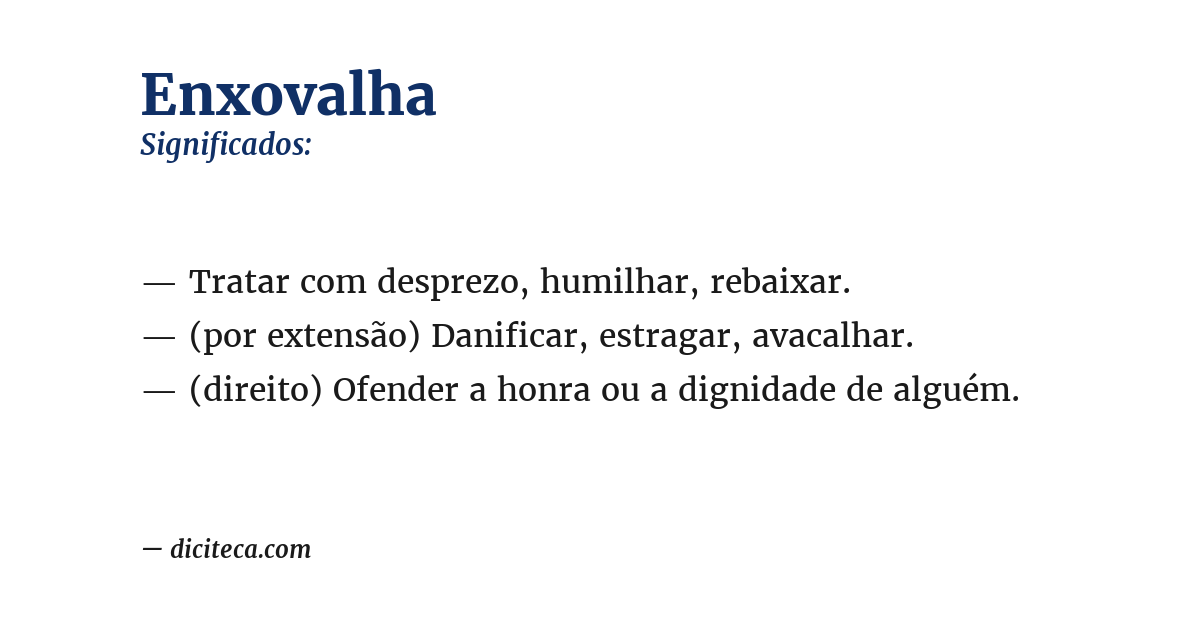 Significado de enxovalha