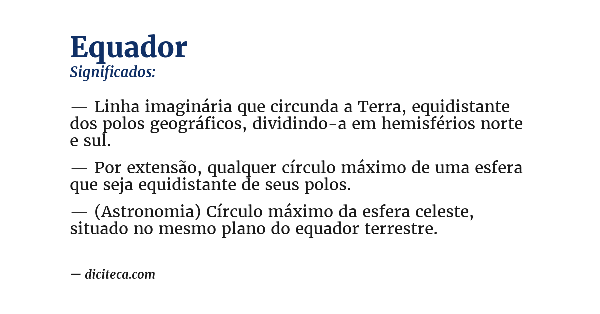 Significado de equador