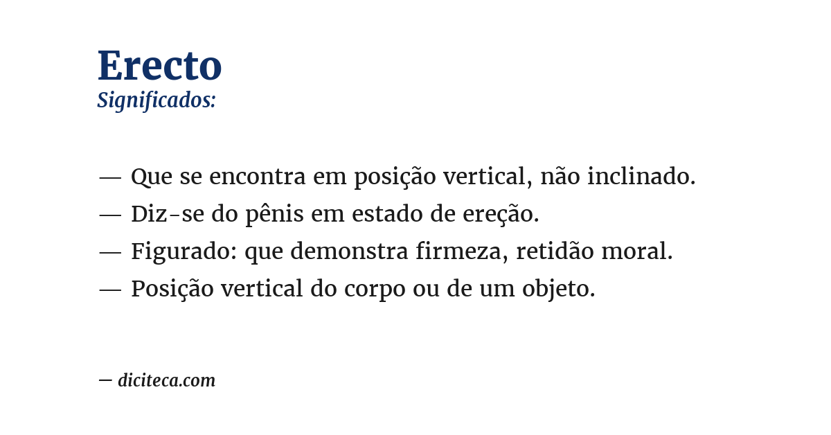 Significado de erecto