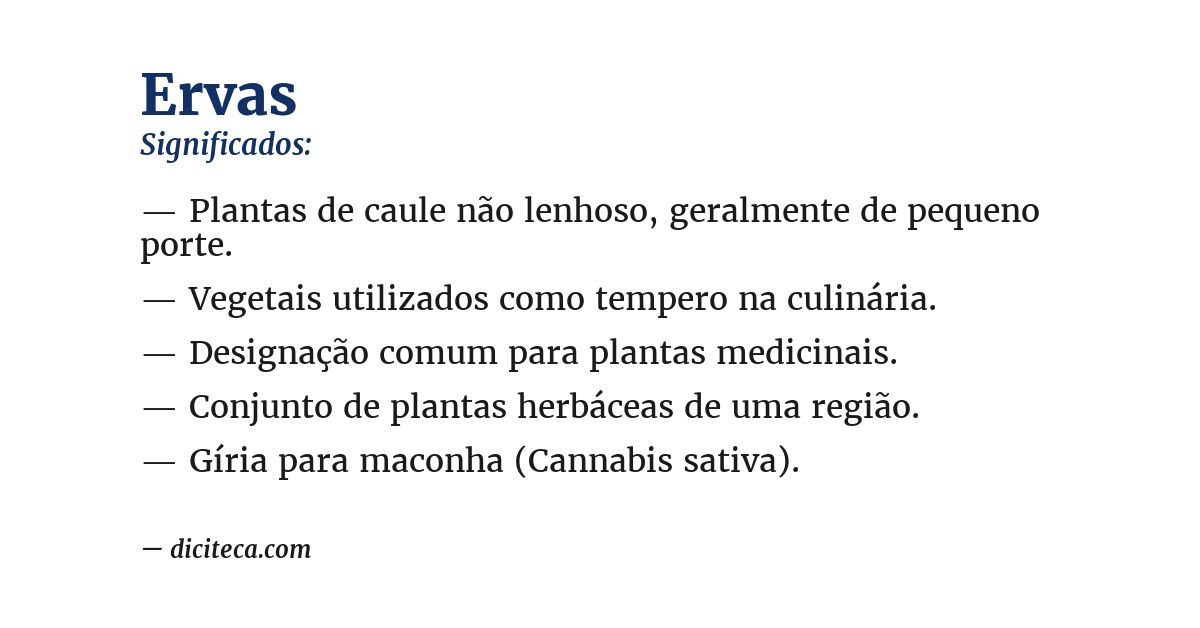 Significado de ervas