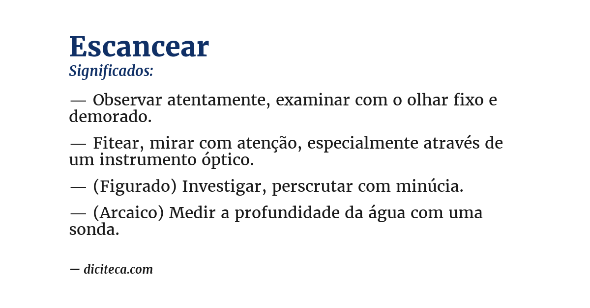 Significado de escancear