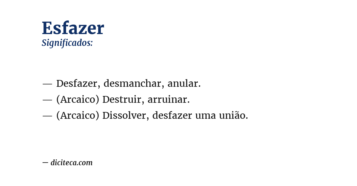 Significado de esfazer