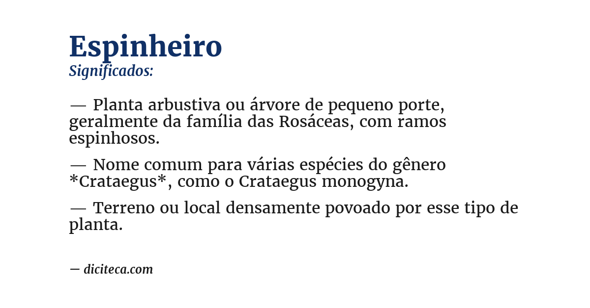Significado de espinheiro