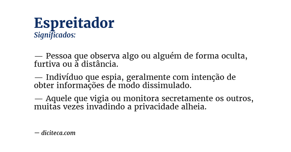 Significado de espreitador