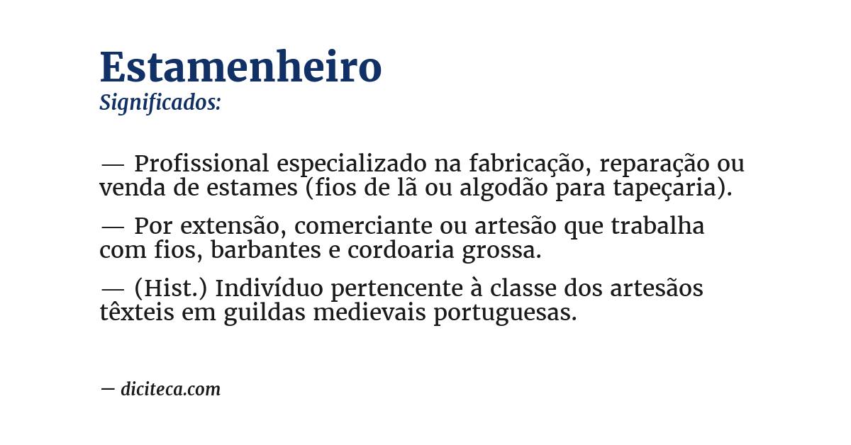 Significado de estamenheiro