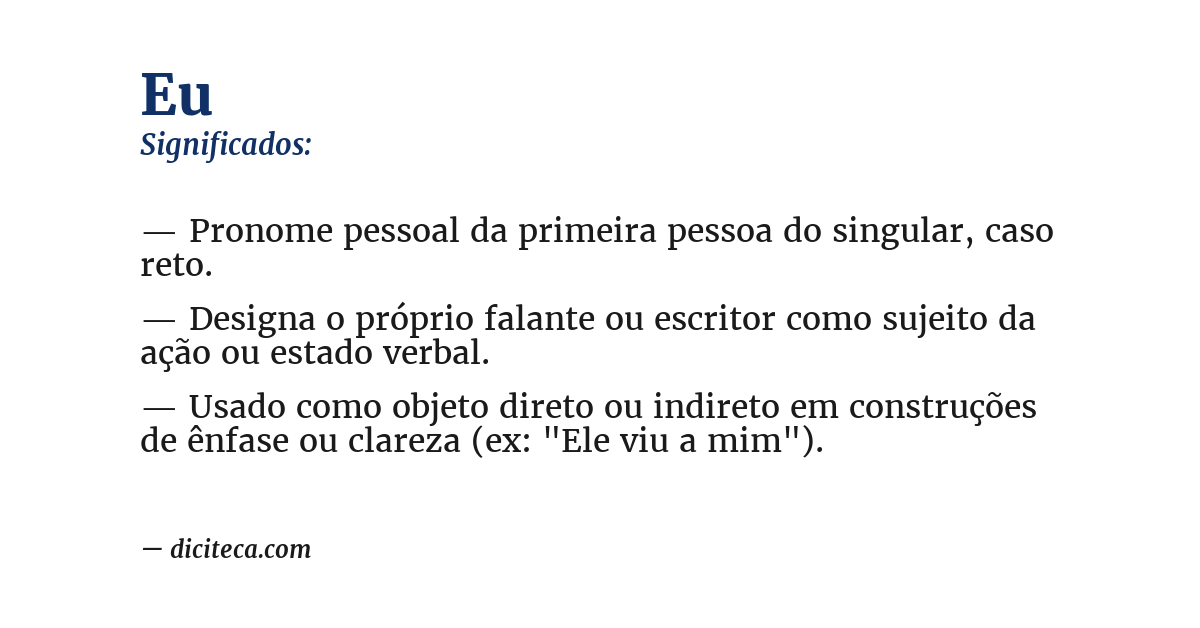 Significado de eu