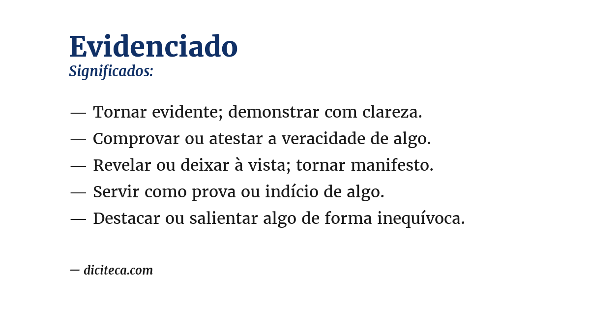 Significado de evidenciado