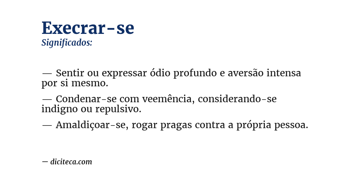 Significado de execrar-se