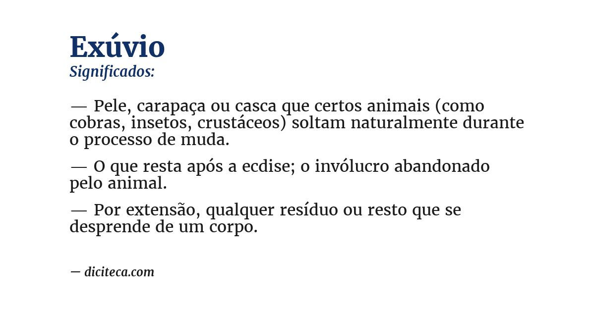 Significado de exúvio