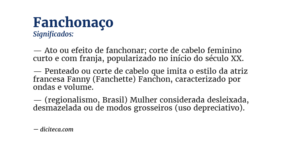Significado de fanchonaço