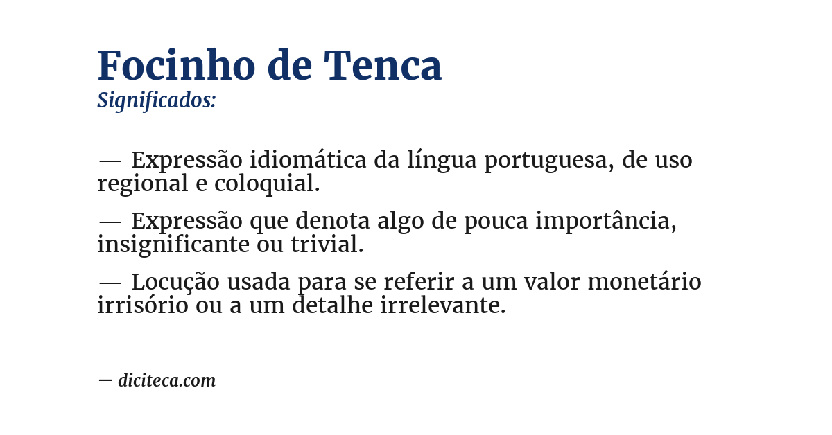Significado de focinho de tenca