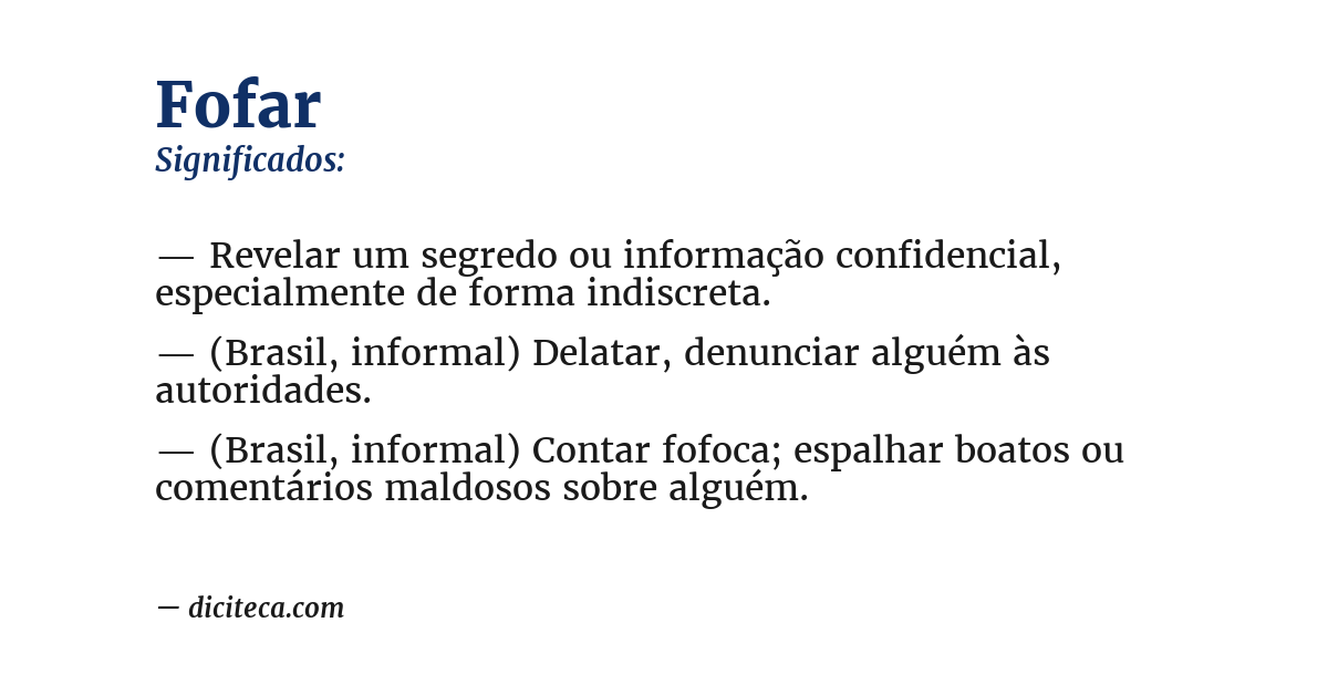 Significado de fofar