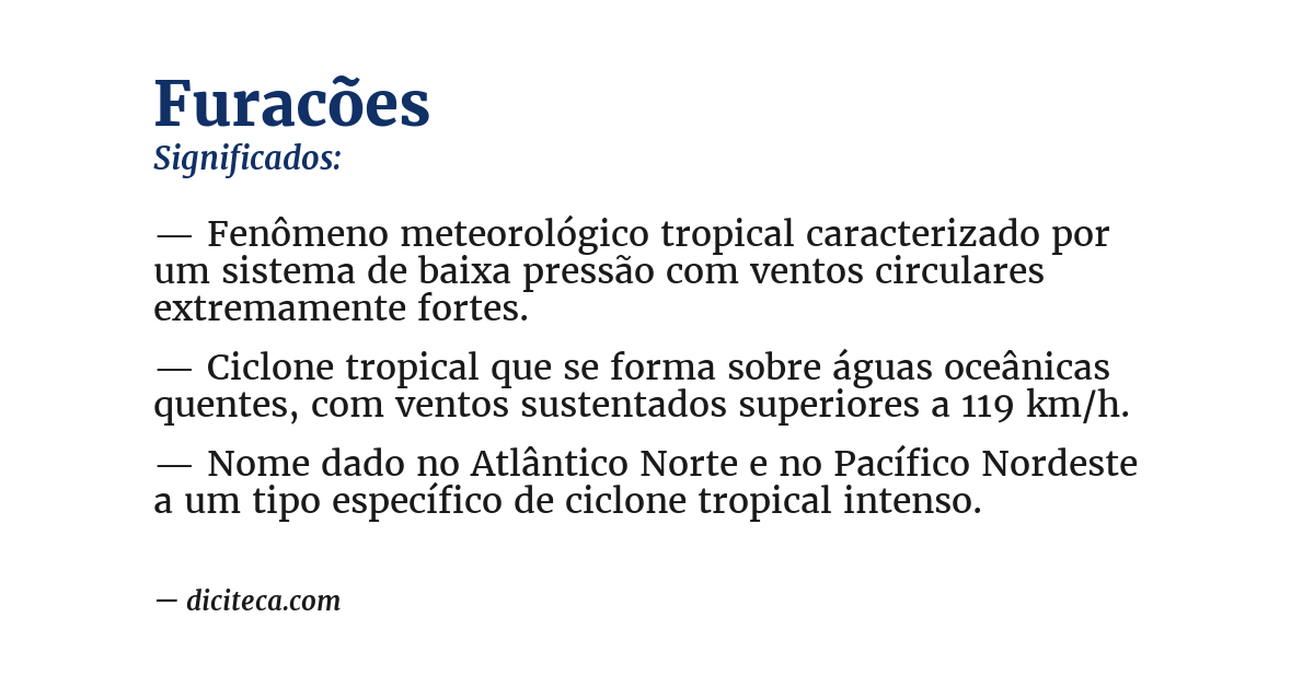 Significado de furacões