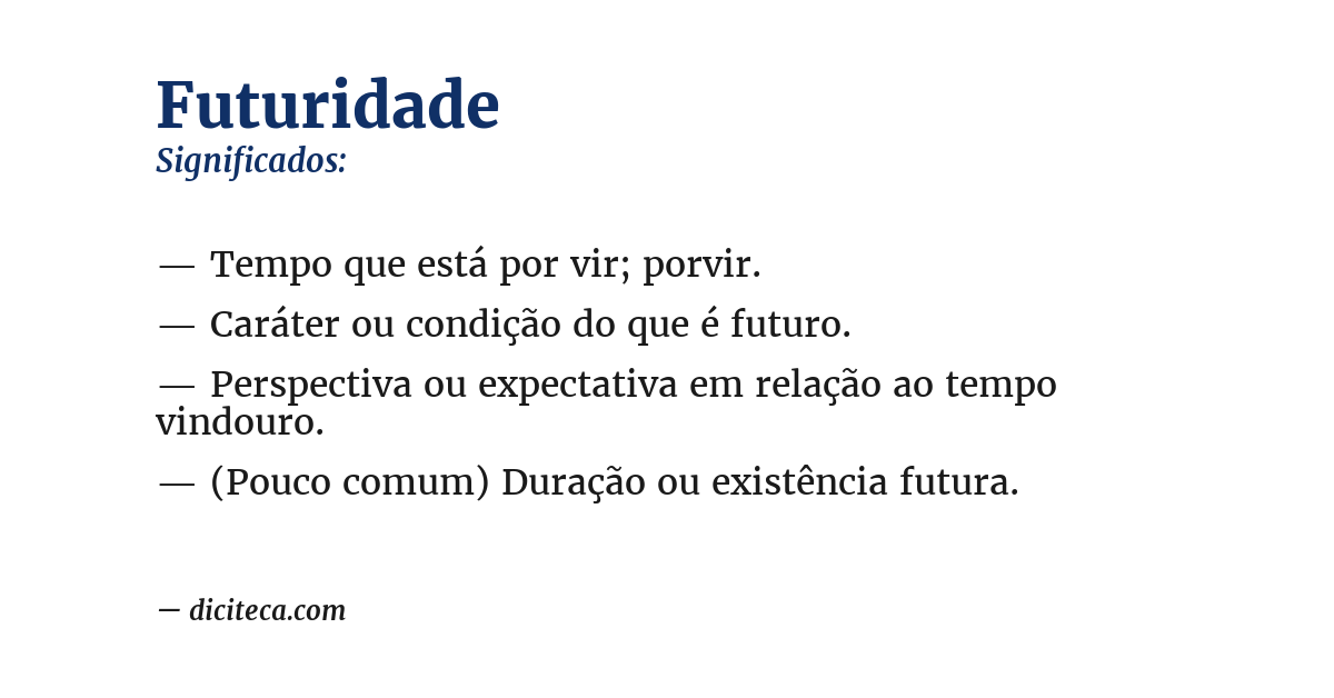 Significado de futuridade