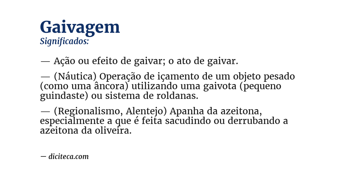 Significado de gaivagem