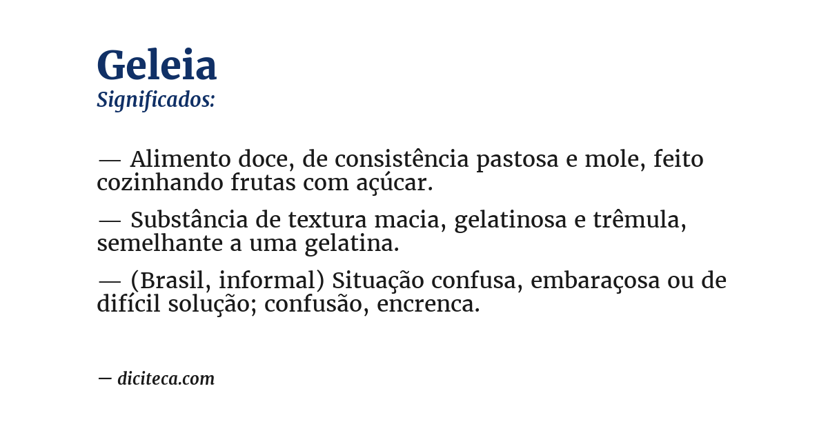 Significado de geleia