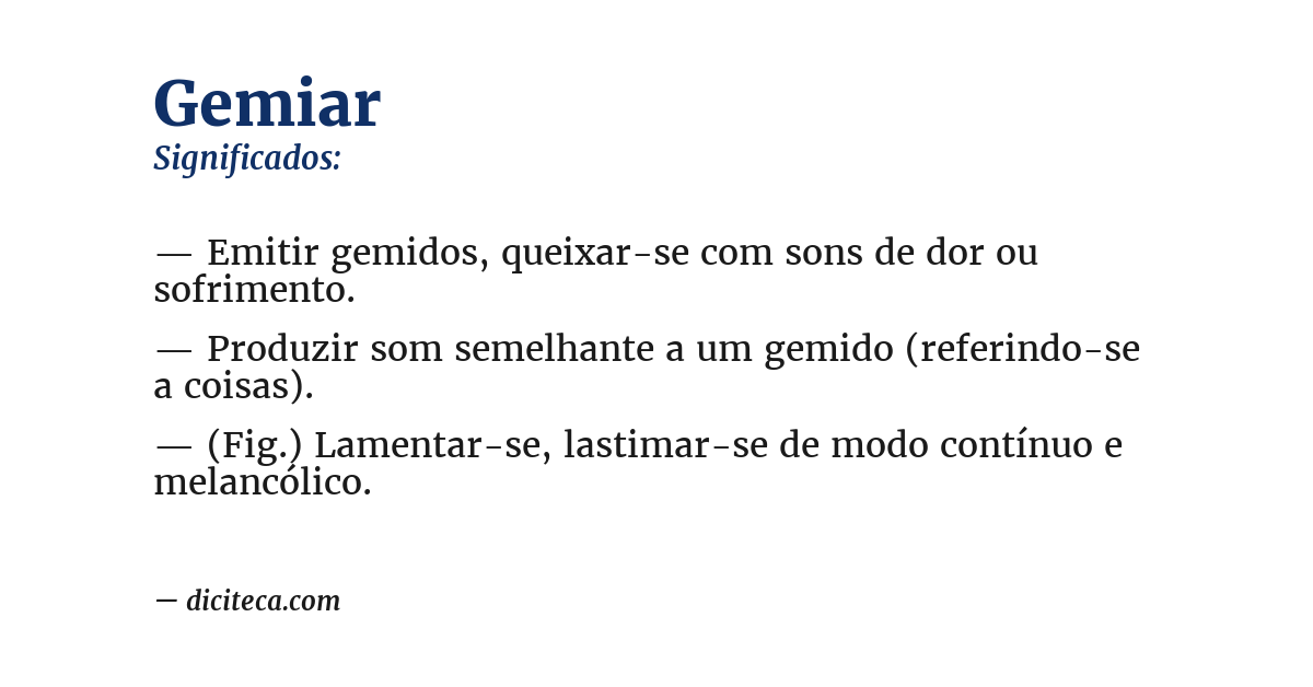 Significado de gemiar