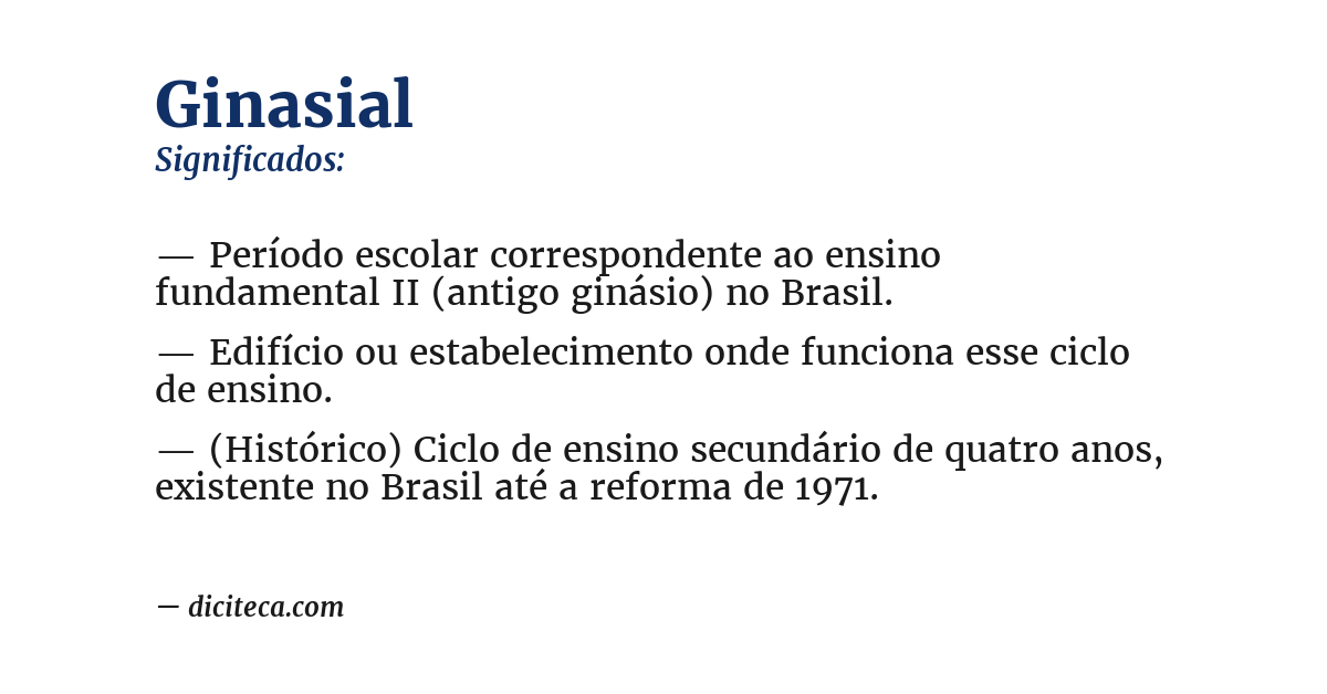 Significado de ginasial
