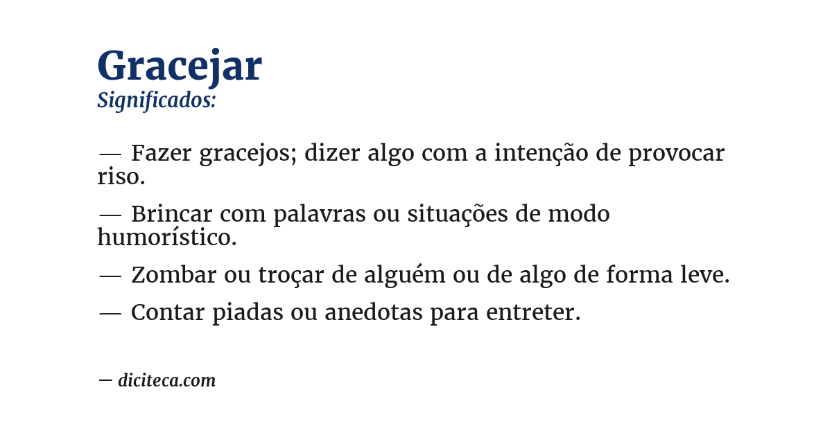 Significado de gracejar