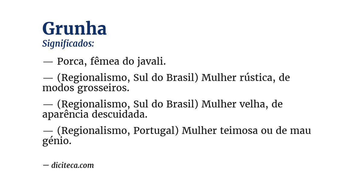 Significado de grunha