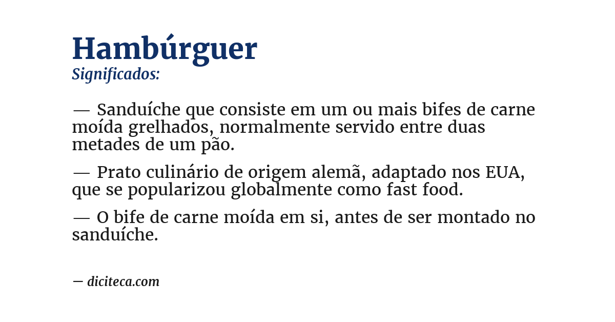 Significado de hambúrguer
