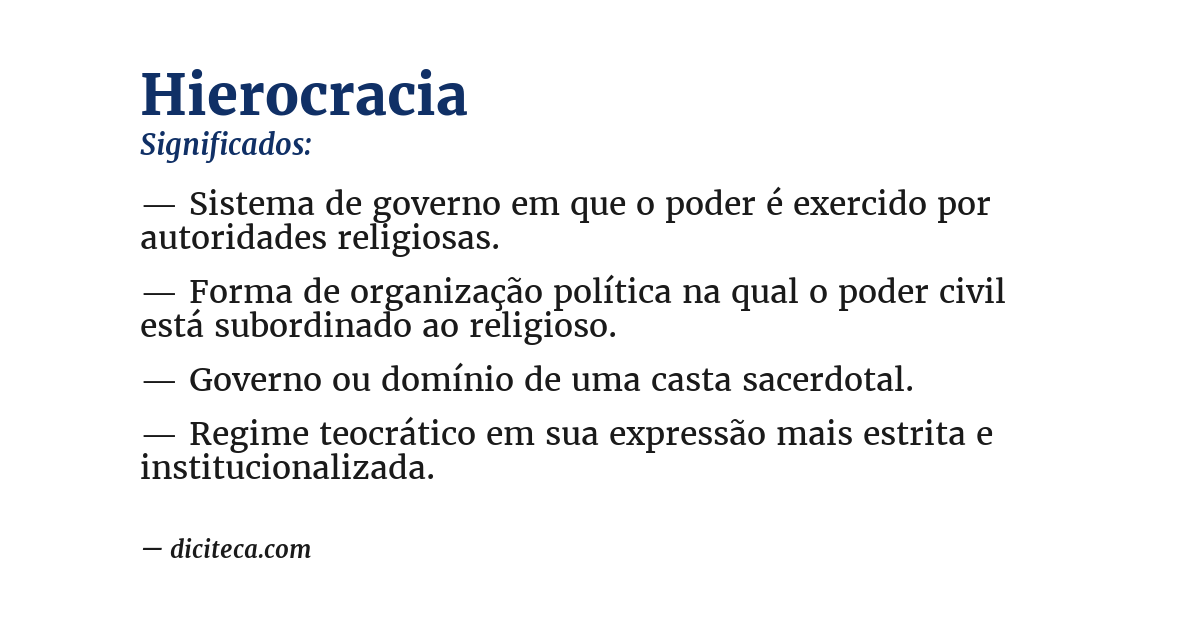 Significado de hierocracia