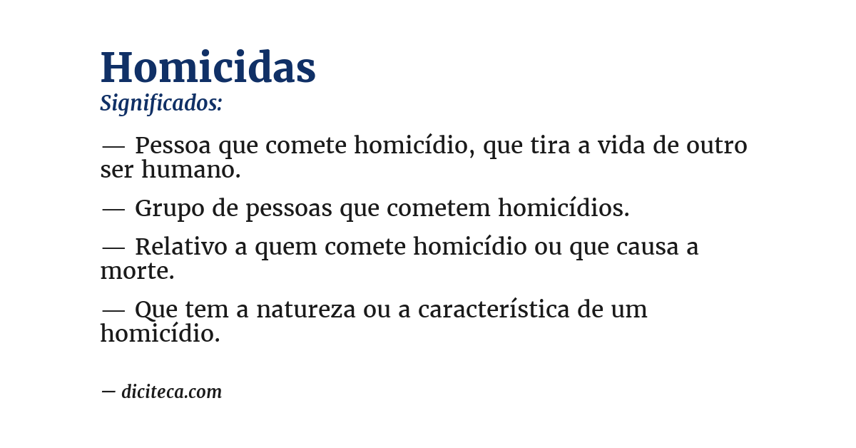 Significado de homicidas