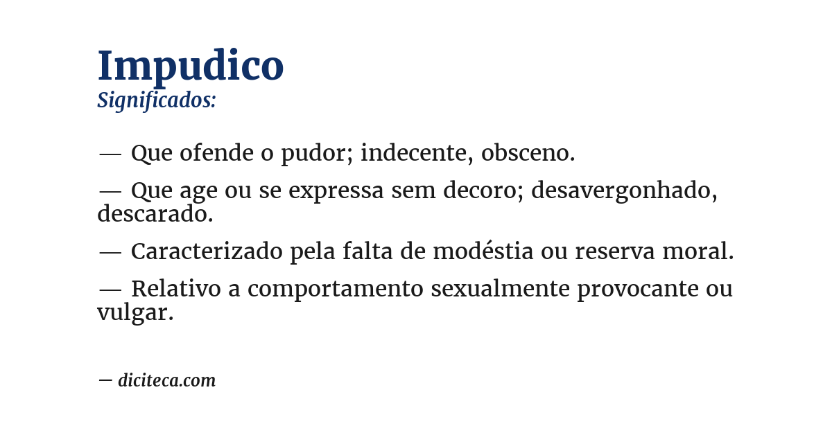 Significado de impudico