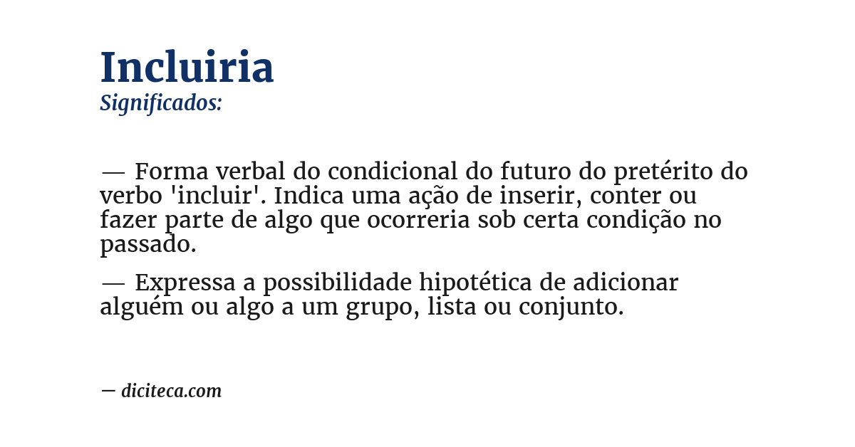 Significado de incluiria