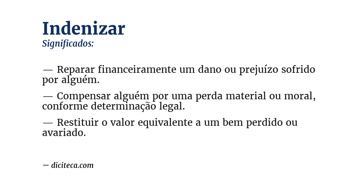 Significado de indenizar