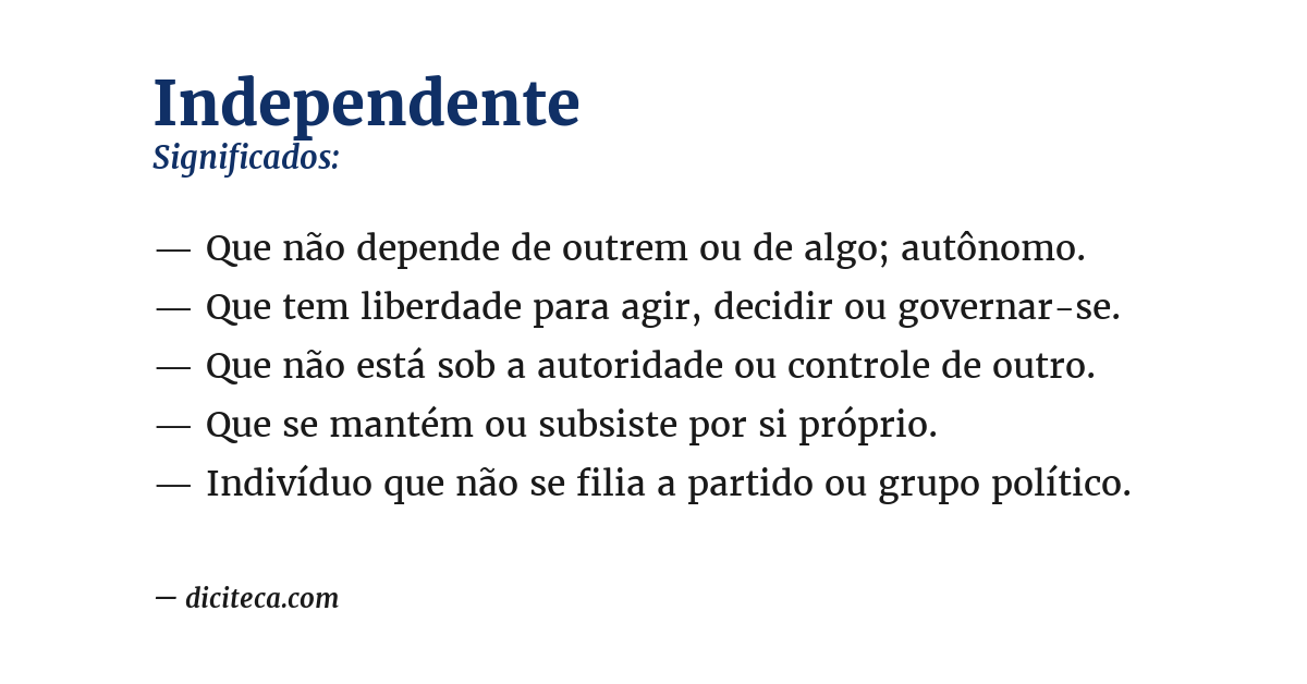 Significado de independente