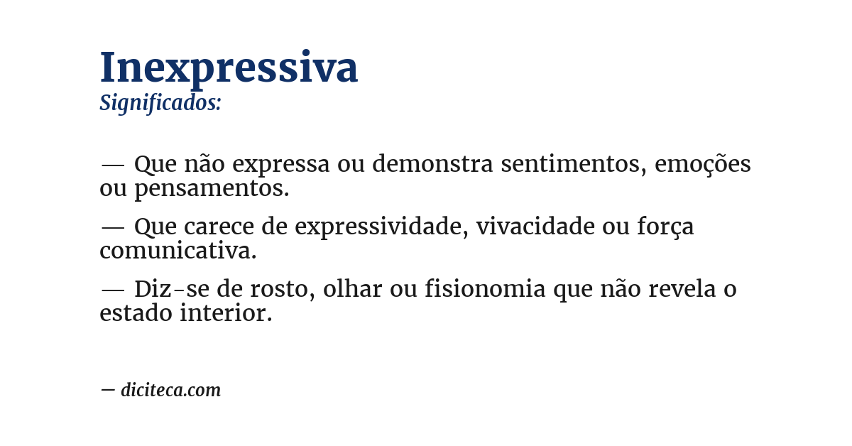 Significado de inexpressiva