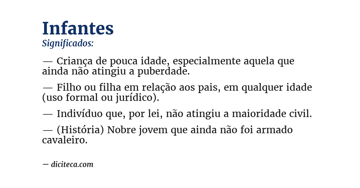 Significado de infantes