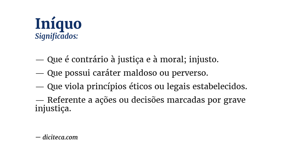 Significado de iníquo