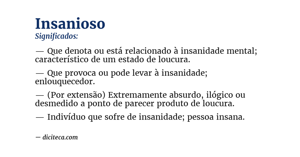 Significado de insanioso