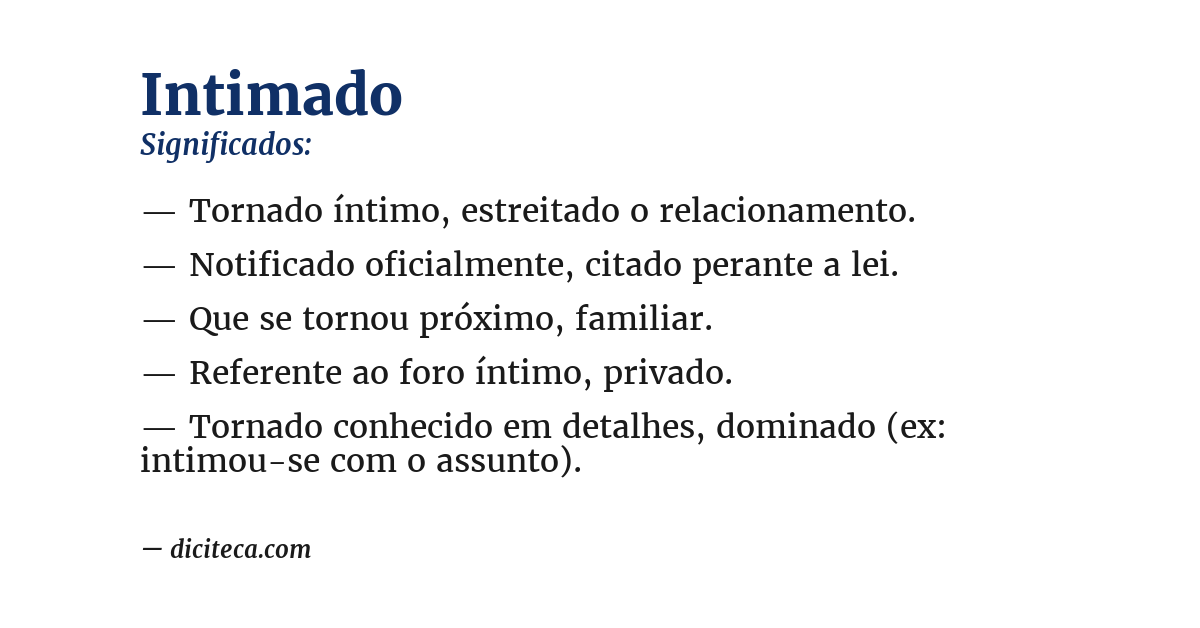 Significado de intimado