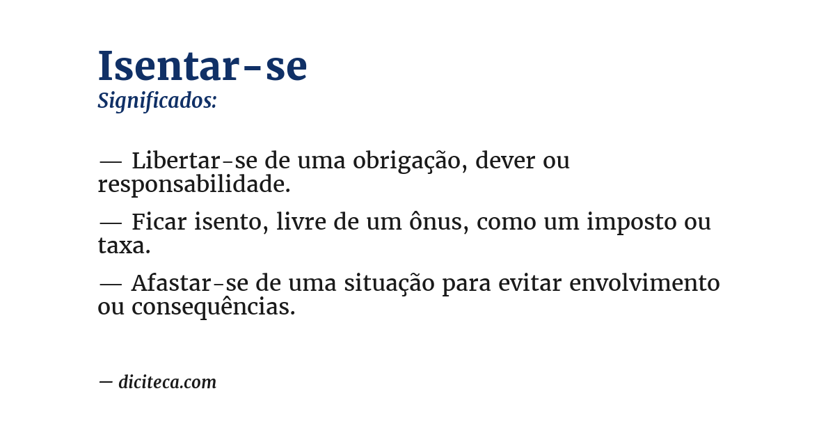 Significado de isentar-se