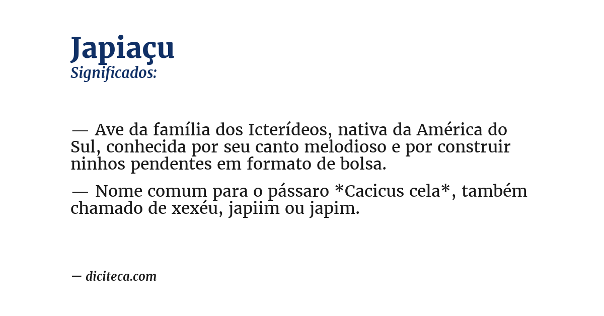 Significado de japiaçu