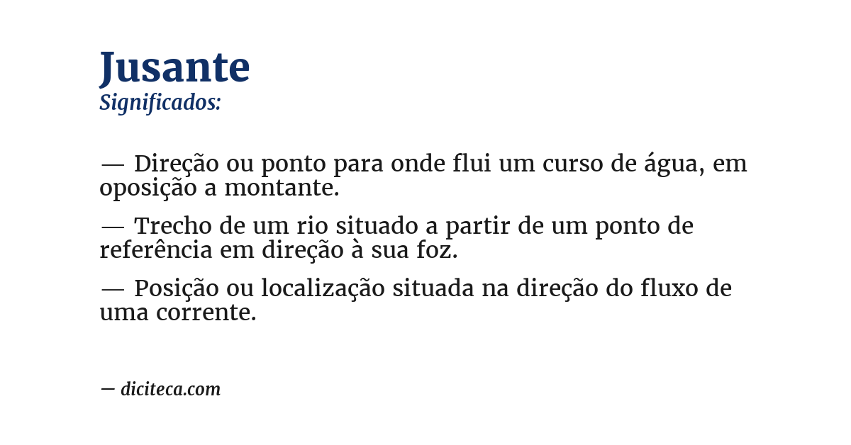 Significado de jusante