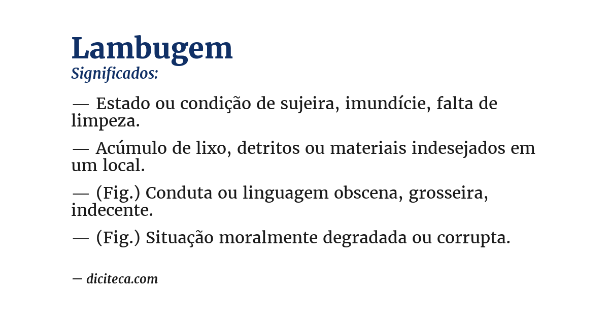 Significado de lambugem