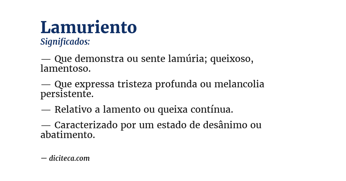 Significado de lamuriento