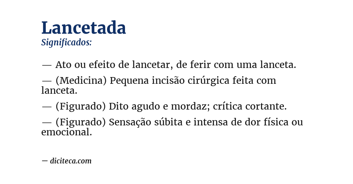 Significado de lancetada