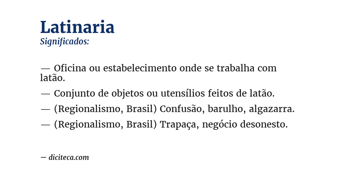 Significado de latinaria